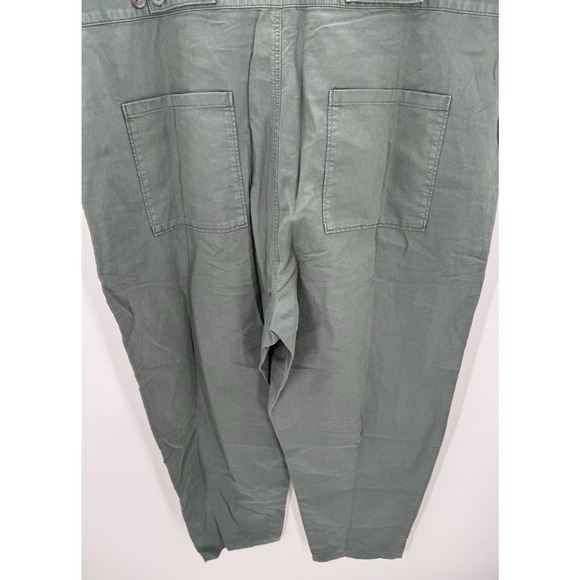 OUTERKNOWN Jumpsuit Women XL Green Long Sleeve NEW Organic Cotton Linen - Picture 6 of 8